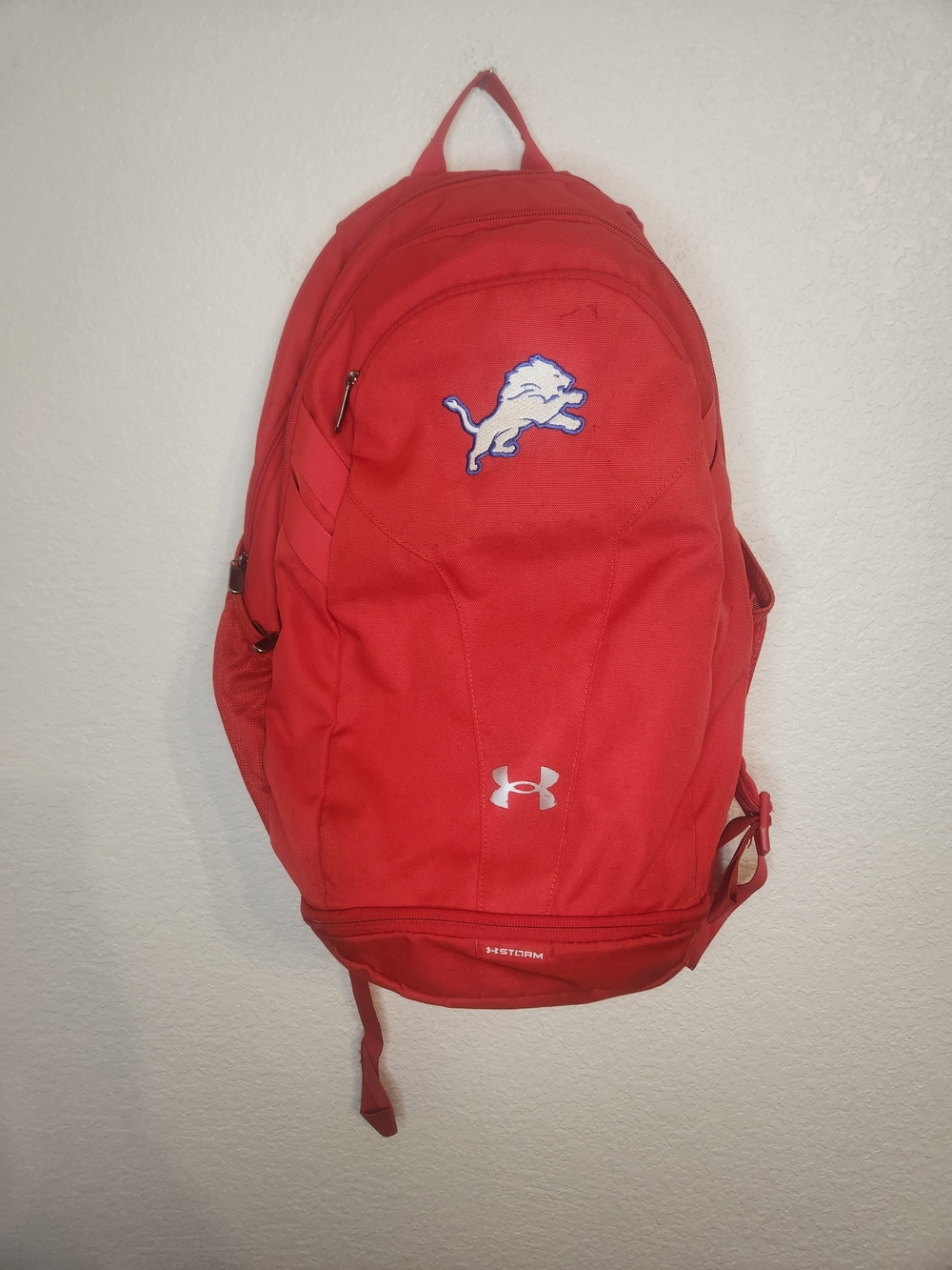 Under Armour UA Hustle 5.0 Storm Detroit Lions Backpack School Laptop Book Bag
